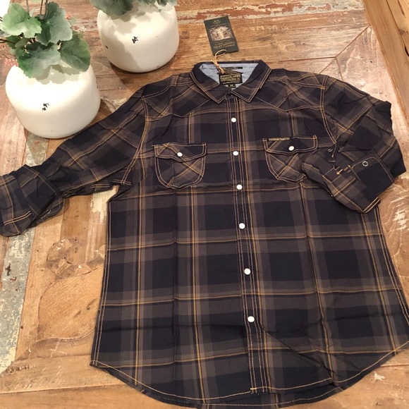 Third & Army Plaid Button Down - Picture 1 of 3